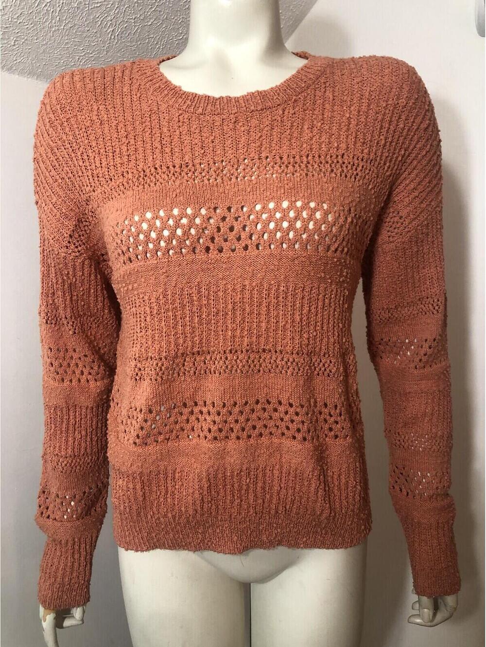 Its Our Time New Womens Salmon Medium Sweater Pullover Crewneck Textured Kint